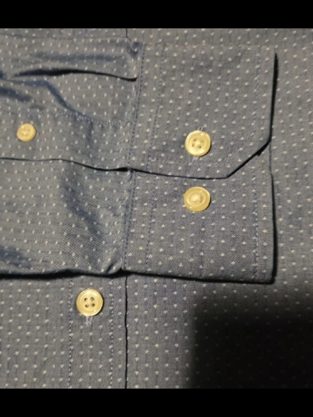 Banana Republic Blue Micro-Pattern Long Sleeve Dress Shirt, Non-iron, Size Large